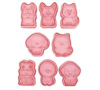 TopHomer Set di stampini per biscotti a forma di cane, 8 stampini 3D in plastica per biscotti, tagliabiscotti per bambini, per decorare torte e biscotti (cani)
