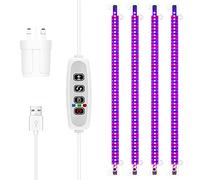 TopHomer Strisce luminose per coltivare piante, luci a LED per piante da interno, 430 nm+660 nm luce rossa blu mista, modalità di regolazione a 9 livelli, timer 3/9/12h, 4 modalità di commutazione,