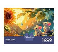 Topi nel giardino fiorito Puzzle Topolino nella foresta illuminata dal sole 1000 Pezzi Cartone Di Alta Qualità Per Famiglia, Rilassante Sfida, Regalo Compleanno Decorazione Murale 38x26cm/1000pcs