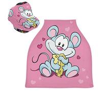 Topi Topo Rosa Auto per Bambini Passeggino Tettoia Copri Seggiolino Copertura Infermieristica per L'Allattamento Al Seno All-In-1 Morbido Traspirante Elastica Tettuccio