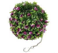 Topiaria artificiale a sfera di lavanda, 25 cm, fiore finto da appendere, per la decorazione della casa, festa di nozze, pianta artificiale in plastica (F 25 cm)