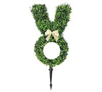 Topiaria Da Coniglio Resistente Ai Raggi UV - Pianta A Forma Artificiale Con Picchetto, Decorazione Per Esterni | Affascinante Arte Topiaria A Forma Di Coniglietto Che Aggiunge Un Fascino Festoso Al P
