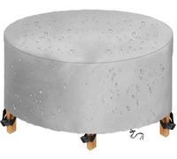 TopIdea Copertura per Mobili da Giardino Rotonda Impermeabile da Giardino Copertura da Tavolo Circolare da Esterno 600D Oxford Anti-UV Antivento 145x90cm