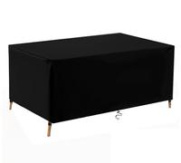 TopIdea Coperture per Mobili da Giardino Copertura Tavolo Sedie Esterno Impermeabile Telo Copri Tavoli da Terrazza Quadrato 600D Oxford Anti-UV Antivento 180x50x40cm