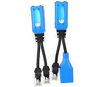 Topiky 2 Pezzi Splitter RJ45 Combiner Adattatore POE Kit Cavo Alimentazione | Set dispenser per iniettori passivi, spina jack DC 5,5x2,1 mm, estensore di rete per telecamera IP, convertitore non POE