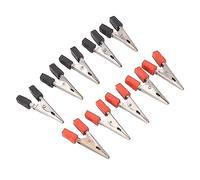 Topiky 20 Pz Set di Clip a Coccodrillo, Acciaio Inossidabile | Pinze per test elettrici rosse e nere, apertura da 1 cm, con molla resistente per clip per cavi della batteria