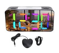 Topiky ANCHITTA SCHERRORE da 7 Pollici, Sveglia Vibrante con Volume di 5 Livelli di Luce Notturna Shaker Rgb a Letto, per Anziani per Traversine Pesanti (BLACK)