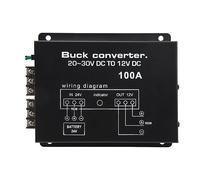 Topiky Convertitore di Auto 24V a 12V, 100A Alta Resistenza | Convertitore elettrico DC Volt con protezione da sovratemperatura per frigoriferi per auto, custodia in lega di alluminio