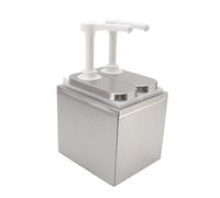 Topiky Dosatore Pompa per Salsa in Acciaio Inossidabile, Stazione Pompa | Dispenser per sciroppo con barattolo in plastica per uso alimentare, per ketchup, miele, olio, salsa di soia