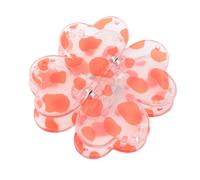 Topiky Fermaglio per Capelli Magnetico a Quattro Foglie, Fermaglio per Capelli Antiscivolo per Donna, Tenuta Forte, per Styling Arancione con Stampa Leopardata, Accessorio per di Medio Spessore