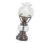 Topiky Lampada a Candelabro per Casa delle Bambole, Luce in Miniatura in Scala 1/12, Lampada da Tavolo Decorativa Vintage con Vetro in Ferro Alimentato a Batteria per la Camera da Letto della Casa
