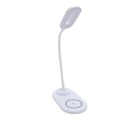 Topiky Lampada da Scrivania a LED con Caricabatterie Wireless, Luce di Lettura Regolabile a 360 °, Lampada da Comodino Premuto per gli Occhi, Luce da Tavolo da Scrivania per il (WHITE)