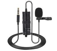 Topiky Microfono a risvolto lavalier, mini microfono portatile a condensatore omnidirezionale con cavo di prolunga da 6 metri per colloquio di conferenza