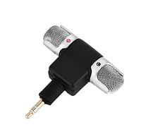 Topiky Mini microfono stereo a condensatore stereo Studio Broadcasting Mic con jack da 3,5 mm placcato in oro per PC portatile MD fotocamera
