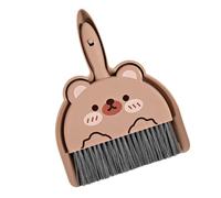 Topiky Mini Paletta e Set di Spazzole per Cartoni Animati, Scopa per Pulizia Portatile con Paletta per la Polvere, Piccola per la Polvere e Scopa a Mano per Tastiera da Scrivania (Orsa)