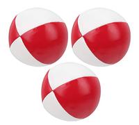 Topiky Palline da Giocoliere in Pelle PU da 3 Pezzi, Palline da Giocoliere per Esercitazioni per il Tempo Libero Al Chiuso, da Portatili per Principianti (rosso bianco)