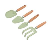 Topiky Rastrello a Mano con Pale da Giardino per Bambini, 4 Pezzi, Set di Attrezzi da Giardinaggio per Bambini con Manico in Legno per Giochi sulla Spiaggia di Sabbia all'aperto (Green)