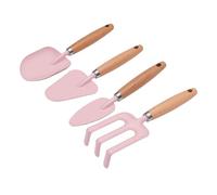 Topiky Rastrello a Mano con Pale da Giardino per Bambini, 4 Pezzi, Set di Attrezzi da Giardinaggio per Bambini con Manico in Legno per Giochi sulla Spiaggia di Sabbia all'aperto (Pink)