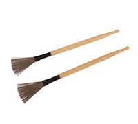 Topiky Retractable Wire Drum Stick Brush, 2 Pezzi | Spazzole per batteria con manico in legno, con ventola in filo metallico, per Jazz Blues Rock, accessori per strumenti