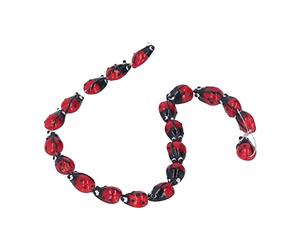 Topiky Rosse Perline, 20pcs Perline Distanziali in Vetro per Gioielli | Perline di murano coccinella, resistenti alla corrosione, finitura lucida, per artigianato fai-da-te, collane, creazione di