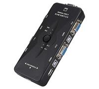 Topiky Scatola Switch KVM USB, selettore Switch Porta Display Display hub USB 2.0 KVM VGA/SVGA a 4 Porte per Tastiera PC Mouse TV Collegamento