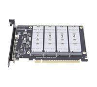 Topiky Scheda di Espansione SSD Adattatore M.2 PCIE NVMe, Scheda Adattatore M.2 PCIE 5.0 4 Porte a X16 Lettore Convertitore Disco Rigido Chiave Supporta 3.0, 4.0