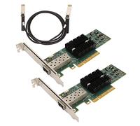 Topiky Scheda di Rete PCIE 2PCS, Adattatore di Rete Pice Porta 10G SFP + con Cavo di Conversione da 3,28 Piedi per Windows Server 2003 2008 2012 Win7 Win10 Win2003