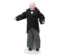 Topiky Servo della Casa delle Bambole, Servitore Vittoriano in Miniatura della Casa delle Bambole, Decorazione in Ceramica in Scala 1:12 con Supporto, Posizionabile degli Arti Girevoli per il