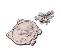 Topiky Simpatico Puzzle in Legno a Tema Gatto con Design Delicato, Perfetta Aggiunta Alla Decorazione della Casa, Materiale in Legno di Faggio (Colore Morandi)