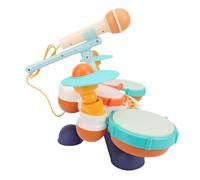 Topiky Tamburo Musicale per Bambini con Luce, Tamburo Musicale Multifunzionale Giocattolo per la Prima Educazione, Miscelazione di 4 Tamburi, Controllo del Battito Manuale, Effetti di Luce, Regalo per