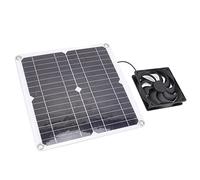 Topiky Ventilatore a Pannello Solare, Kit Ventilatore Solare Portatile Leggero da 12 W per Auto, Casa da Viaggio, Semi Flessibile Ad Energia per Campeggio all'aperto