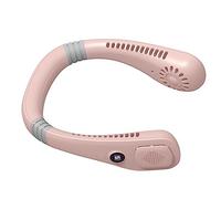 Topiky Ventilatore da Collo Portatile, Ventilatore Personale Senza Lama, Indossabile a Mani Libere, da Collo Ricaricabile USB Silenzioso con Display Digitale per Viaggi in Ufficio all'aperto (PINK)