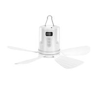 Topiky Ventilatore da Soffitto Portatile da Campeggio con Luce e Telecomando, Ventilatore da Tenda a Batteria Ricaricabile, Sospeso Silenzioso, da Soffitto Alimentato per, Camion, Tenda da Tetto