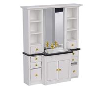 TOPINCN 1/12 House Bambola Mini Mobile Pelvico Mobili in Legno Bianco per Cucina da Bagno (WHITE)