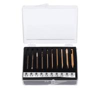 TOPINCN 10 Pezzi Bit Drow Drowing in Ottone Set di Bit, Kit di Strumenti di Riparazione di Micro Orologi, Cacciaviti di Gioielli con Testa di Slot e Scatola di Stoccaggio per Occhiali