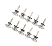 TOPINCN 10 Pezzi Perno Estremità Pulsante di Blocco Tracolla per Chitarra per Ukulele Basso Elettrico, Cinghie di Fissaggio Sicure, Ferro/Lega di Zinco, Nero/Argento/Oro, 2,3 Cm, Installazione