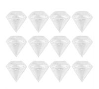 TOPINCN 12pcs Scatole Bomboniere Forma Diamante Souvenir Set Caramelle Diamante Forma Plastica Trasparente Decorazione Sposa