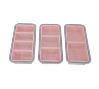 TOPINCN 3 Stampi in Silicone per Congelatore con Coperchi, Vassoio per Congelatore con Divisori per Cubetti di Zuppa per L'organizzazione della Conservazione degli Alimenti in Fri (rosa chiaro)