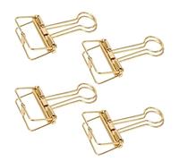 TOPINCN 32 Mm, 50 Pezzi Clip per Raccoglitore in Metallo Clip per Coda Cava in Metallo Clip per Raccoglitore Piccolo per Uso Domestico Scuola Ufficio per Uso Domestico Scuola Ufficio, (Oro)