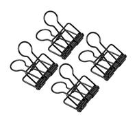 TOPINCN 32 Mm, 50 Pezzi Clip per Raccoglitore in Metallo Clip per Coda Cava in Metallo Clip per Raccoglitore Piccolo per Uso Domestico Scuola Ufficio per Uso Domestico Scuola Ufficio, (Nero)