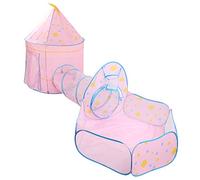 TOPINCN 3pc Baby Zelt Kelt Crowling Tunnel Games for Indoor Adventure Game, Adatto per 3 Anni e Oltre, con Piscina a Sfera e Borse di Stoccaggio (PINK)