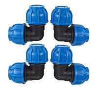 TOPINCN 4 Pezzi Connettore Adattatore a Gomito in Plastica PE 32mm X 32mm, Accessori per Raccordi per Tubi Dell'acqua Diritti di Uguale Diametro per il Collegamento della Conduttura