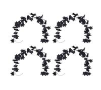 TOPINCN 4 Pezzi di Ghirlanda di Foglie di Acero Artificiale, Decorazione di Vite a Foglia di Caduta Nera, Falsa Swag di Fogliame Autunnale per la Festa della Casa per Casa Camino