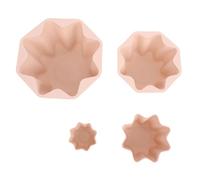 TOPINCN 4 Pezzi di Tazze per Muffin in Silicone, Stampo da Forno Antiaderente Riutilizzabile per Uso Alimentare con Forma Ottagonale per Forno a Microonde e Congelatore (Rosata)