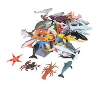TOPINCN 48 Pezzi di Giocattoli di Animali Marini, Forme Vivide, Mini Figure Educative in Plastica Sicure, Giocattoli di Animali Dell'oceano in Plastica per 4-6 Anni