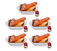 TOPINCN 5 Set Cibo in Miniatura per Casa delle Bambole, Mini Giocattolo per il Pane in Scala 1:12, Simulazione Bottiglia di Ketchup per il Pane Giocattoli Finta Cibo Cibo per Piccole
