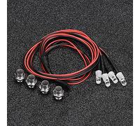 TOPINCN Accessori RC Le Luci a LED Migliorano Le Prestazioni di Illuminazione per il Modello Drift Car 4 Pezzi Fari da 5 Mm Luce Blu, Rossa per L'aggiornamento Dell'auto RC (N.4 luce azzurra)