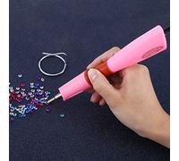 TOPINCN Applicatore Strass Applicatore di hotfix 1 Pezzo 7 Punte Rhotfix Calore Veloce applicatore Bacchetta Pistola Bacchetta Abbellimento Strumenti DIYper riparazioni Strass 110-240 V(Pink)