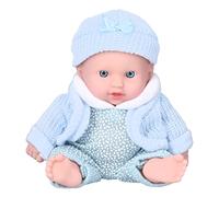 TOPINCN Bambola di Simulazione Realistica in Materiale Vinilico da 8 Pollici con Bambola Rinata con Ciuccio in Maglia con Cappello Staccabile per per Bambini (Maglione blu Q8G-001)