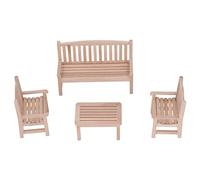 TOPINCN Bambola Miniatur in Legno Non Galed Mobili da Giardino per 1:12 Decorazione Skala, Squisito Birkenbankstuhlstuhltische per la capacità Cognitiva dei Bambini